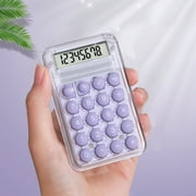 Mrmaere Standard Calculator 8 Digit with Large Display and Round Button Candy Color Calculator Portable for Office Home School Purple